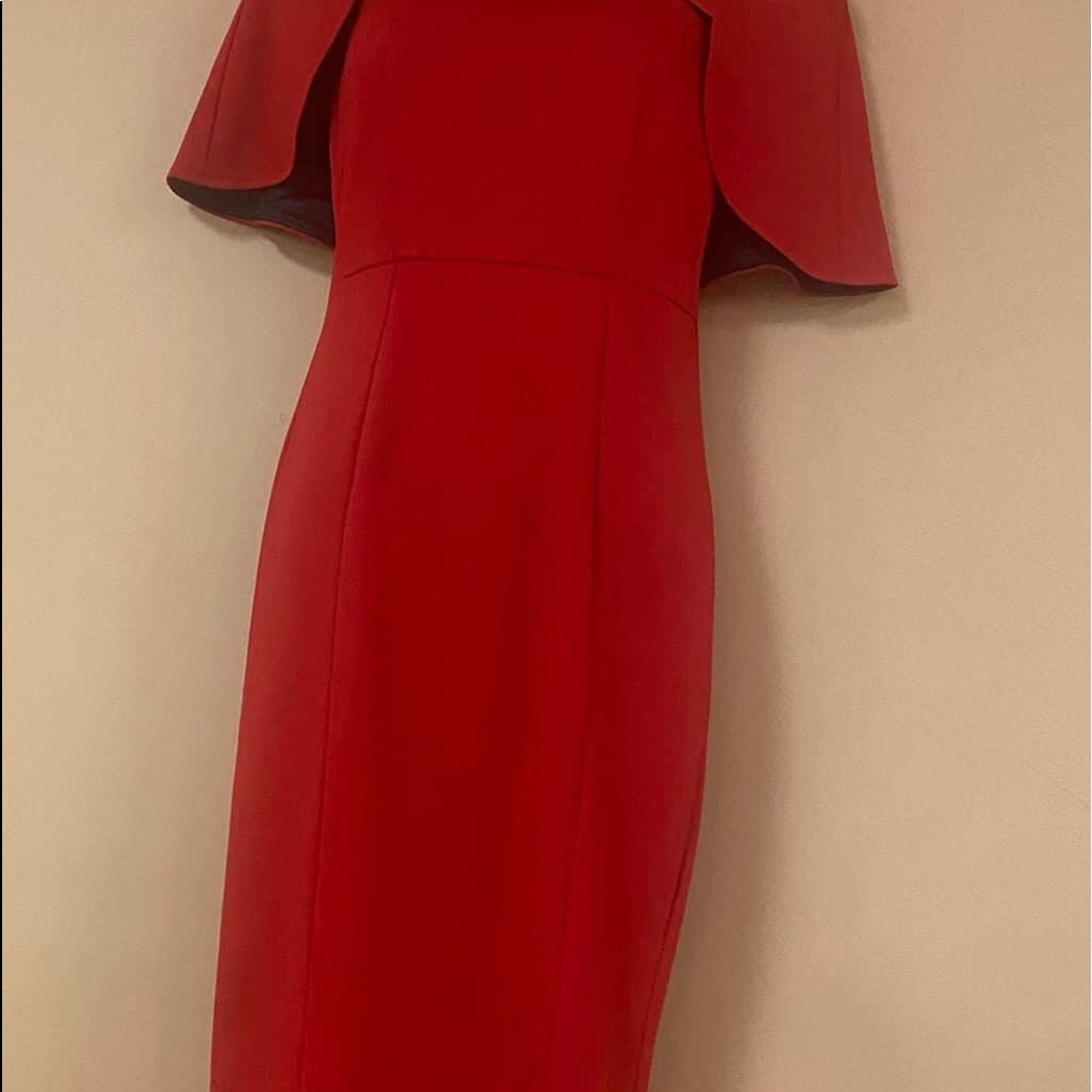 Red Dress With Black Cape